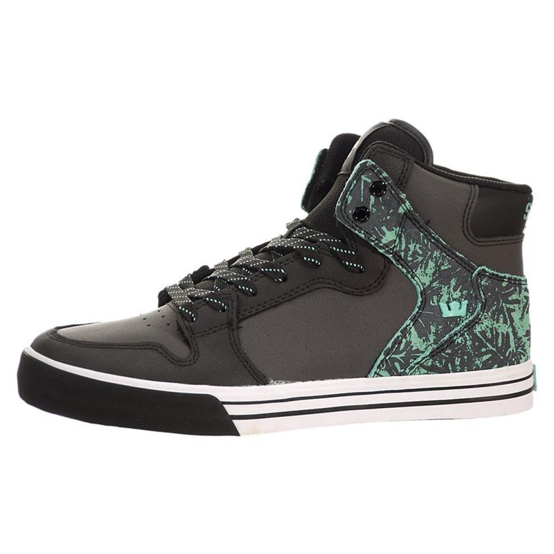 Buty Supra VAIDER - Sneakersy Wysokie Damskie - Czarne Zielone (VXPU-26391)